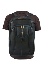 BRAND LEATHER Men's Full Grain Cow Hide Leather 17 Inch Laptop Backpack Large Capacity Weekender Overnight Camping Travel Rucksack