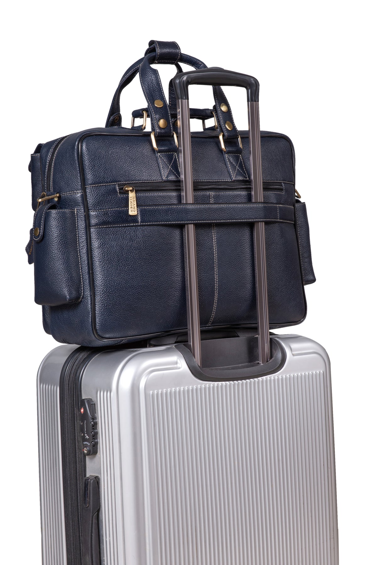 BRAND LEATHER Genuine Leather Laptop Bag for Men - Office Bag, Brown - Fits Up to 14/15.6/16 Inch Laptop/MacBook - Laptop Messenger Bag/Side Shoulder Bag with Adjustable Strap - 1 Year Warranty