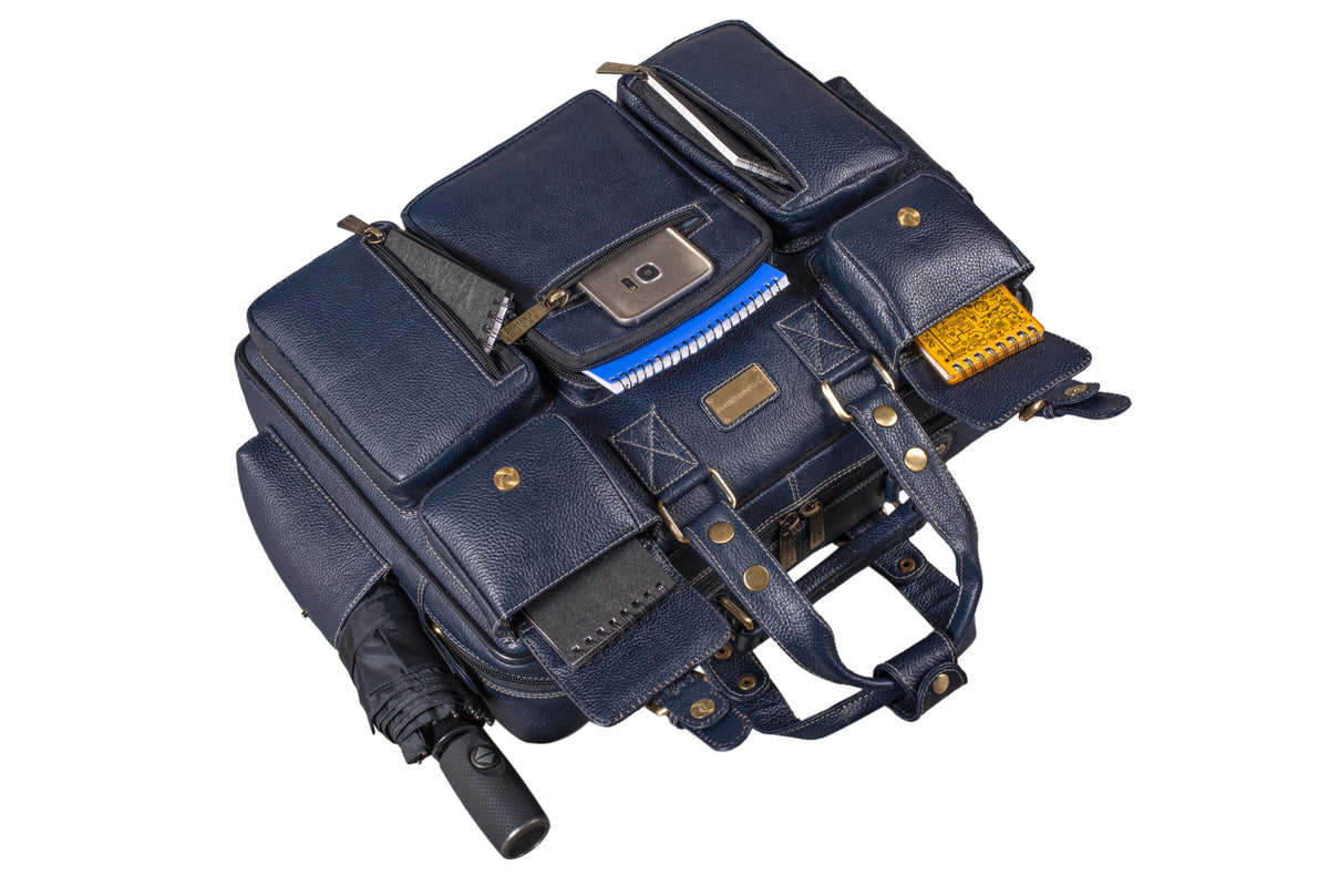 BRAND LEATHER Genuine Leather Laptop Bag for Men - Office Bag, Brown - Fits Up to 14/15.6/16 Inch Laptop/MacBook - Laptop Messenger Bag/Side Shoulder Bag with Adjustable Strap - 1 Year Warranty