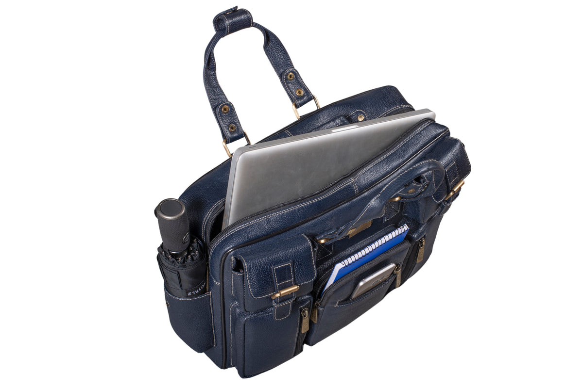 BRAND LEATHER Genuine Leather Laptop Bag for Men - Office Bag, Brown - Fits Up to 14/15.6/16 Inch Laptop/MacBook - Laptop Messenger Bag/Side Shoulder Bag with Adjustable Strap - 1 Year Warranty