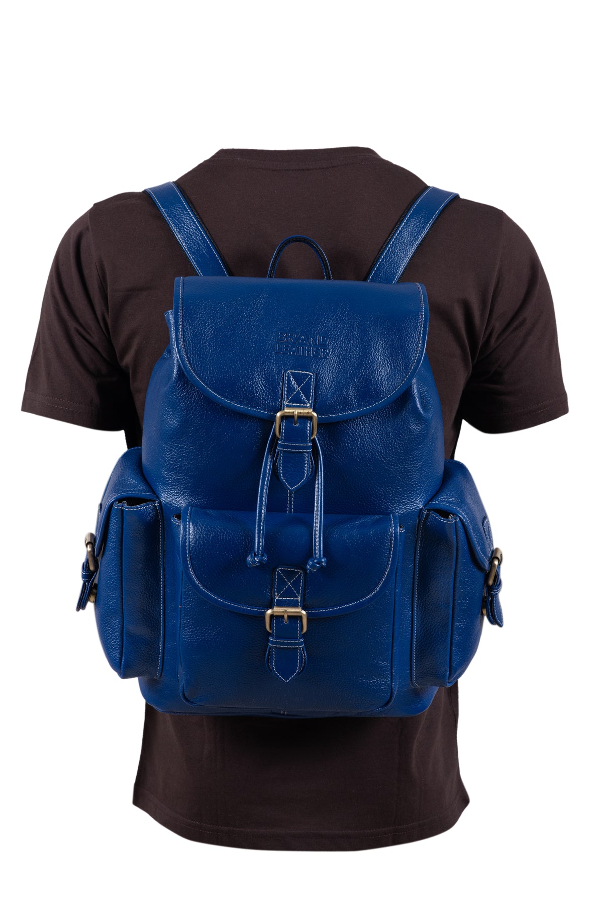 BRAND LEATHER Genuine Leather 15.6 inch Laptop Backpack Casual Daypack for Travel Business Outdoor and More Unisex