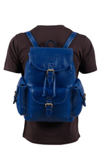 BRAND LEATHER Genuine Leather 15.6 inch Laptop Backpack Casual Daypack for Travel Business Outdoor and More Unisex