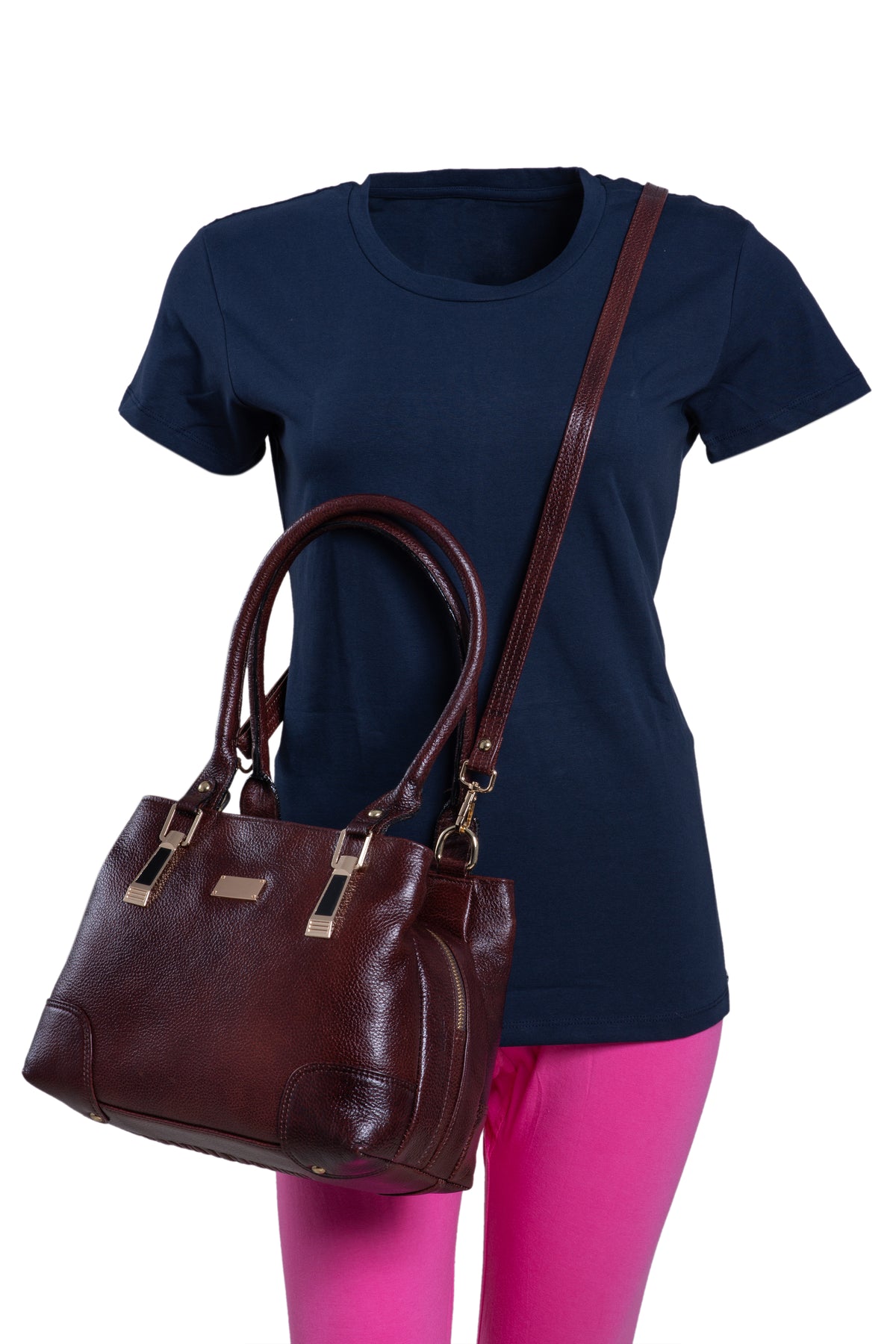 BRAND LEATHER Women Leather Handbag Designer Top Handle Satchel Shoulder Bag Crossbody