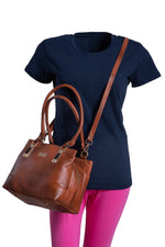 BRAND LEATHER Women Leather Handbag Designer Top Handle Satchel Shoulder Bag Crossbody