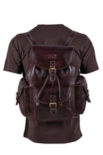 BRAND LEATHER Genuine Leather 15.6 inch Laptop Backpack Casual Daypack for Travel Business Outdoor and More Unisex