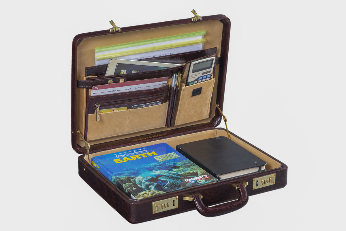 BRAND LEATHER Genuine Leather 20 L, 25 L Briefcase For Men Use For Office|Business|Travel