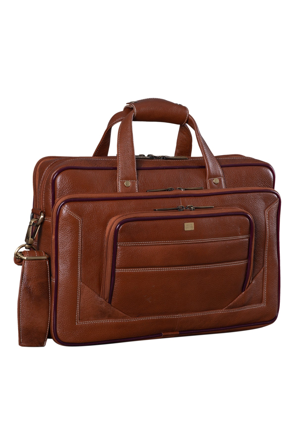 Genuine Leather Laptop Bag for Men - Office Bag, Brown - Fits Up to 16-inch Laptop/MacBook - Shoulder Bag/Hand Bag