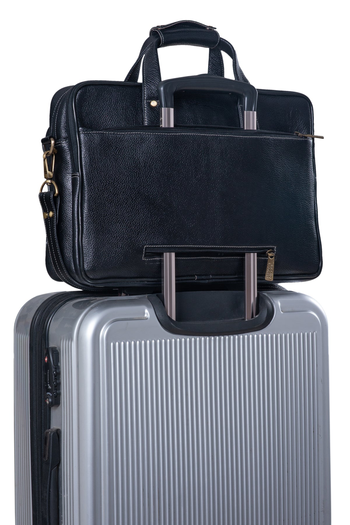 Genuine Leather Laptop Bag for Men - Office Bag, Brown - Fits Up to 16-inch Laptop/MacBook - Shoulder Bag/Hand Bag