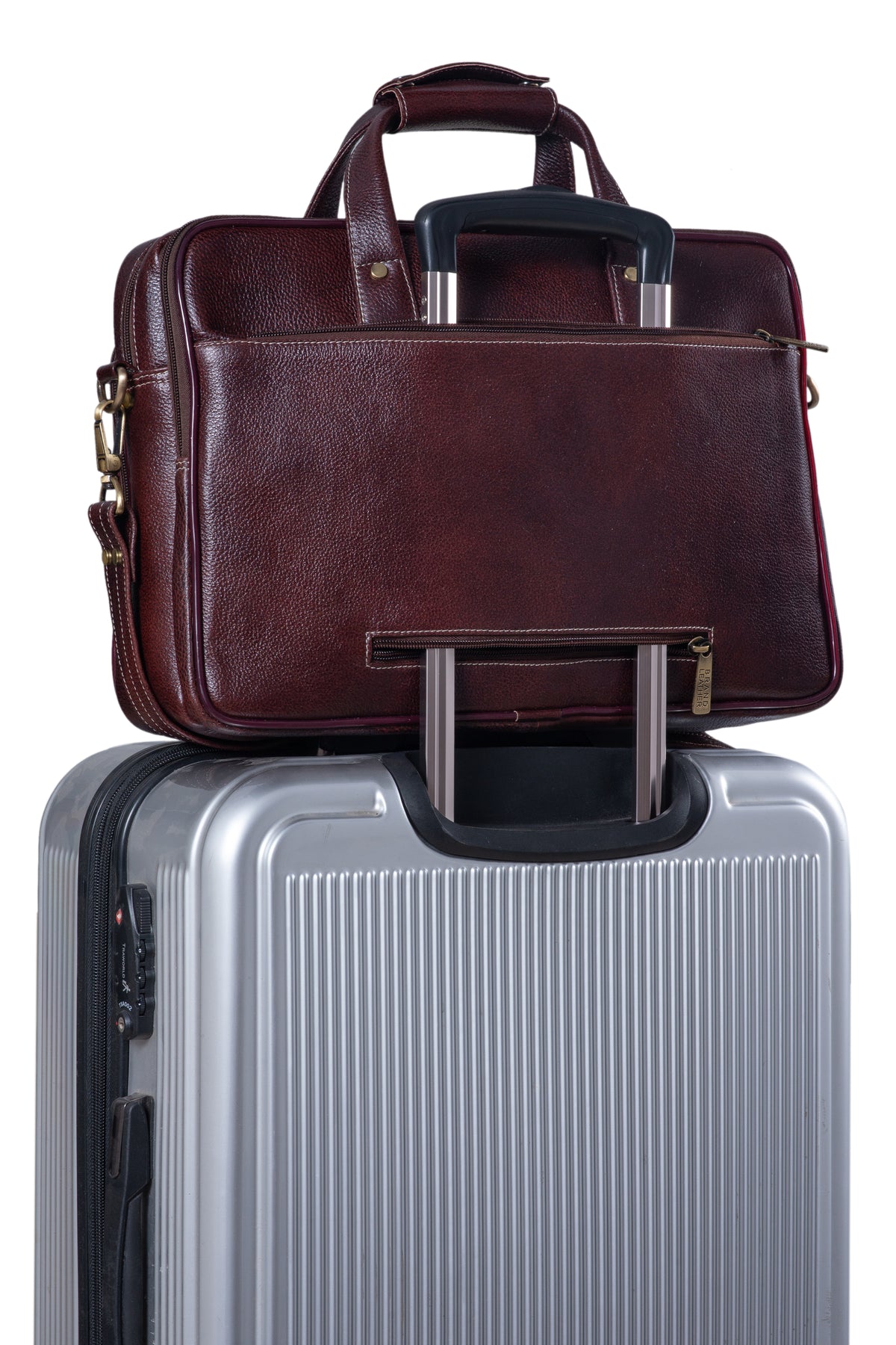 Genuine Leather Laptop Bag for Men - Office Bag, Brown - Fits Up to 16-inch Laptop/MacBook - Shoulder Bag/Hand Bag