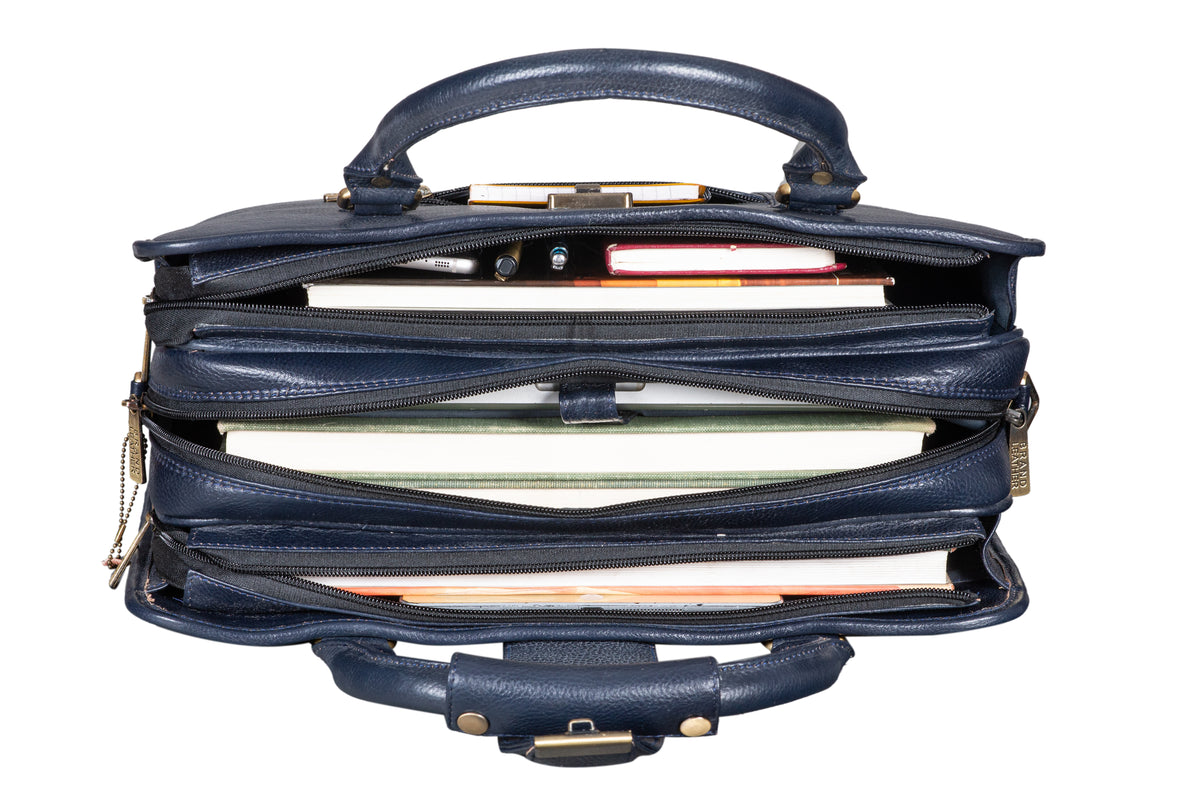 BRAND LEATHER Genuine Leather Laptop Bag for Men - Office Bag, Brown - Fits Up to 14/15.6/16 Inch Laptop/MacBook - Laptop Messenger Bag/Side Shoulder Bag with Adjustable Strap - 1 Year Warranty