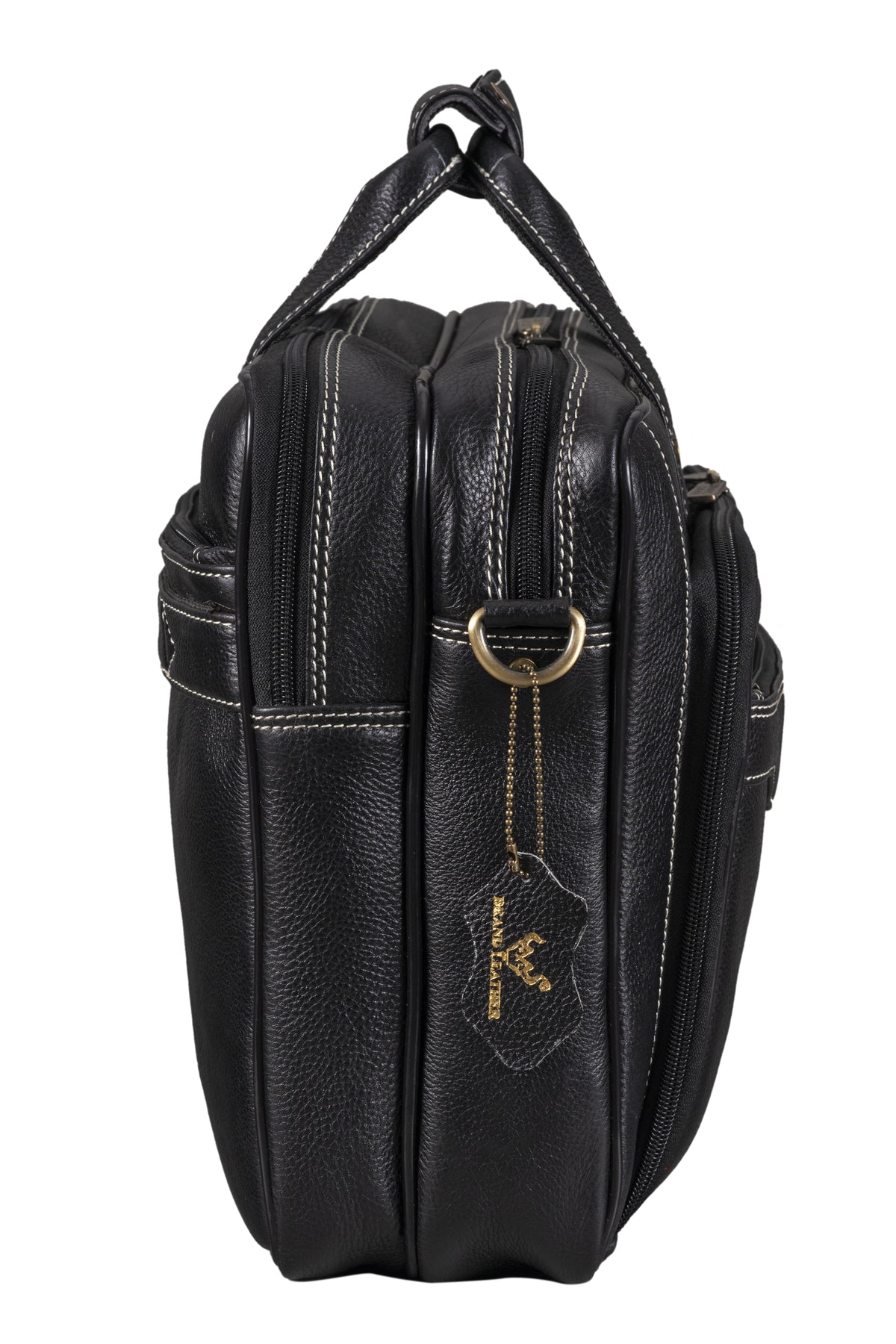 BRAND LEATHER Genuine Leather Laptop Bag for Men/Office Bag for Men, Brown | Fits Upto 16 Inch Laptop/MacBook | Handbags with Shoulder Straps | Leather Bag for Men | Trolley Strap in Laptop Bag