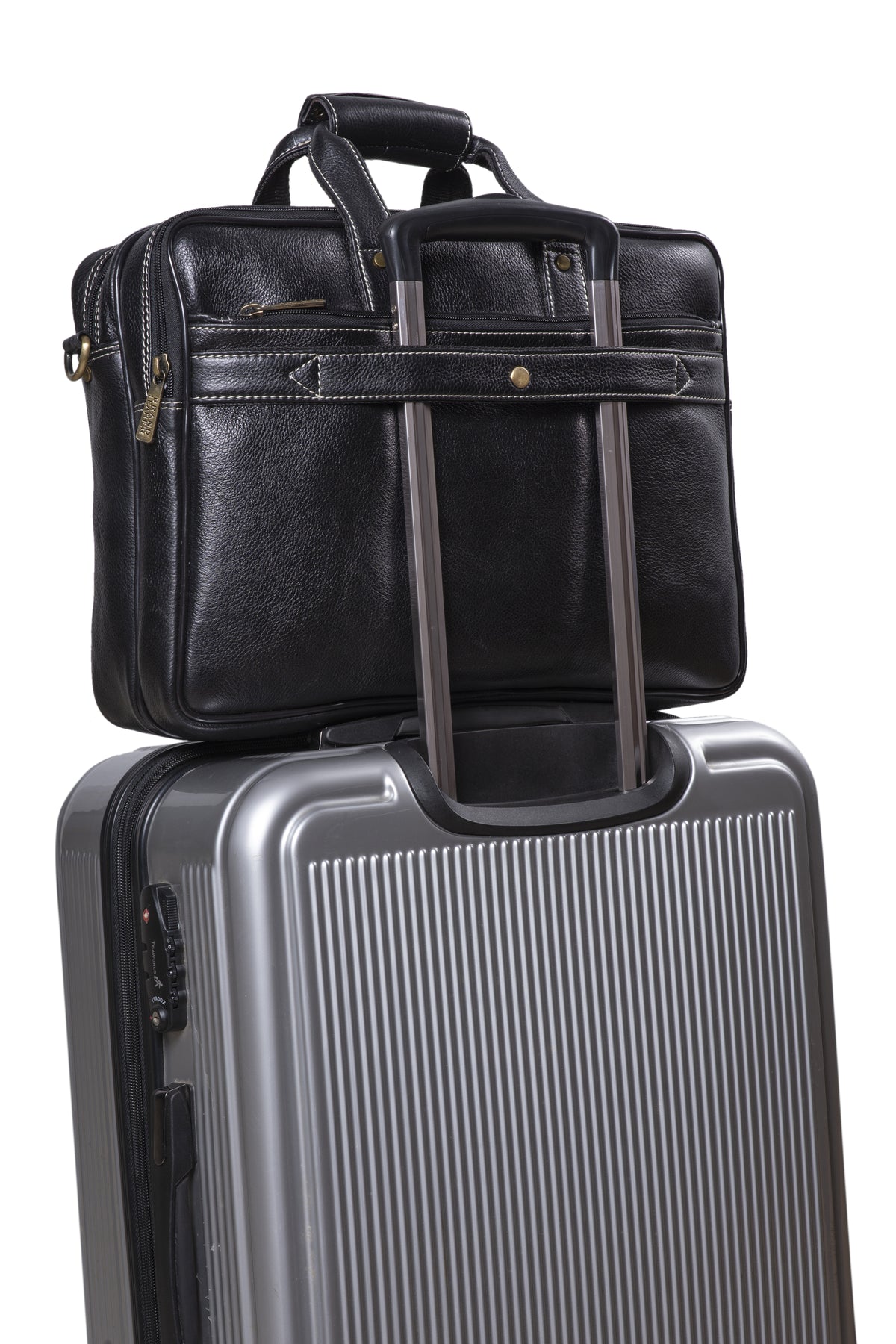 BRAND LEATHER Genuine Leather Laptop Bag for Men/Office Bag for Men, Brown | Fits Upto 16 Inch Laptop/MacBook | Handbags with Shoulder Straps | Leather Bag for Men | Trolley Strap in Laptop Bag