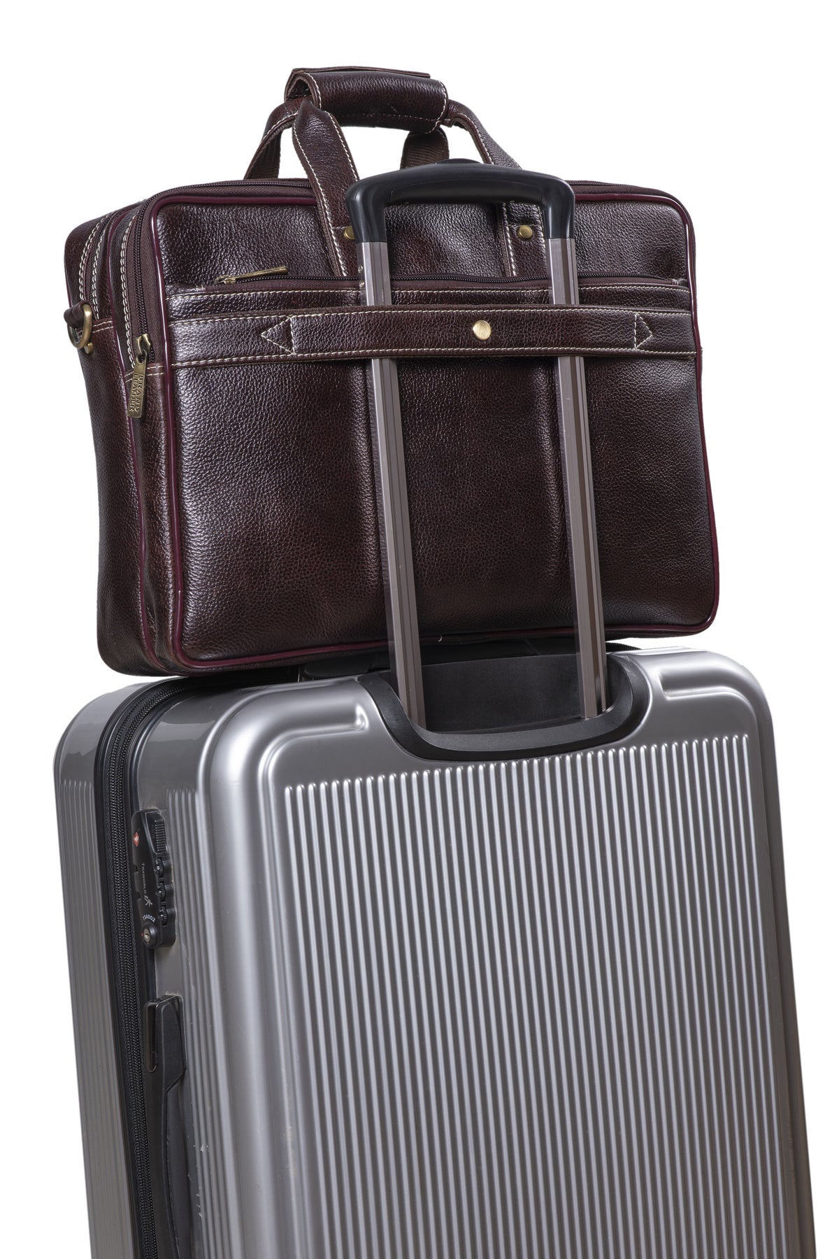 BRAND LEATHER Genuine Leather Laptop Bag for Men/Office Bag for Men, Brown | Fits Upto 16 Inch Laptop/MacBook | Handbags with Shoulder Straps | Leather Bag for Men | Trolley Strap in Laptop Bag