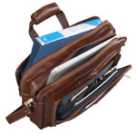 BRAND LEATHER Genuine Leather Laptop Bag for Men/Office Bag for Men, Brown | Fits Upto 16 Inch Laptop/MacBook | Handbags with Shoulder Straps | Leather Bag for Men | Trolley Strap in Laptop Bag