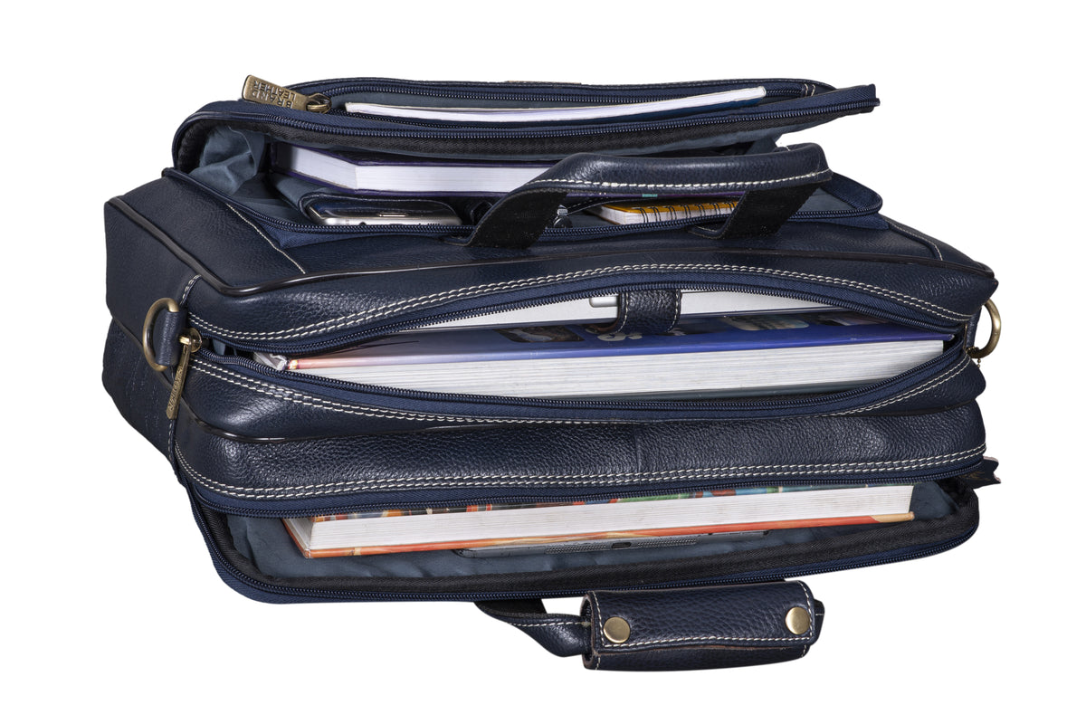 BRAND LEATHER Genuine Leather Laptop Bag for Men/Office Bag for Men, Brown | Fits Upto 16 Inch Laptop/MacBook | Handbags with Shoulder Straps | Leather Bag for Men | Trolley Strap in Laptop Bag