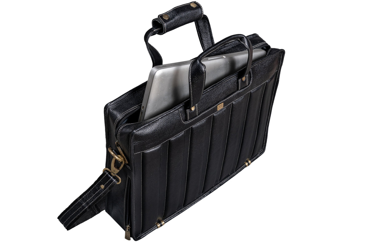 Genuine Leather Laptop Bag for Men - Office Bag, Brown - Fits Up to 14/15.6/16 Inch Laptop/MacBook - Laptop Messenger Bag/Side Shoulder Bag with Adjustable Strap - 1 Year Warranty