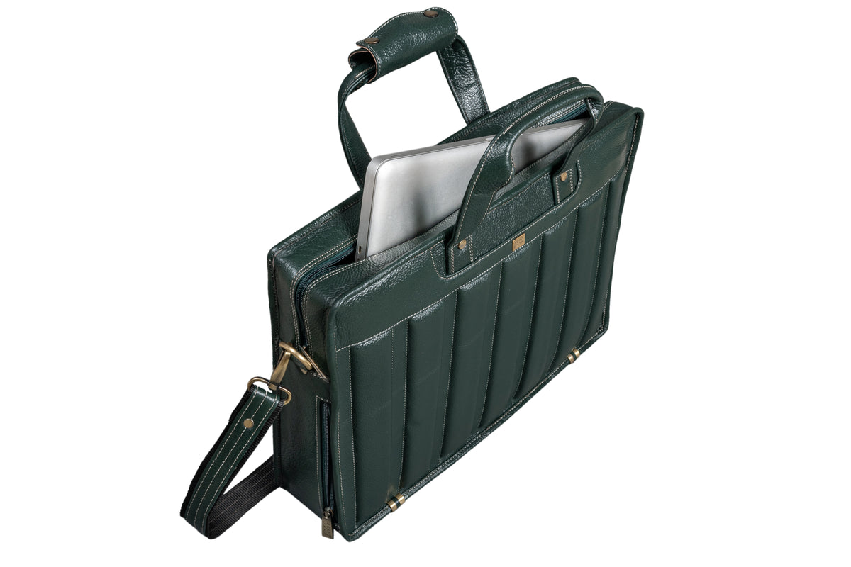 Genuine Leather Laptop Bag for Men - Office Bag, Brown - Fits Up to 14/15.6/16 Inch Laptop/MacBook - Laptop Messenger Bag/Side Shoulder Bag with Adjustable Strap - 1 Year Warranty