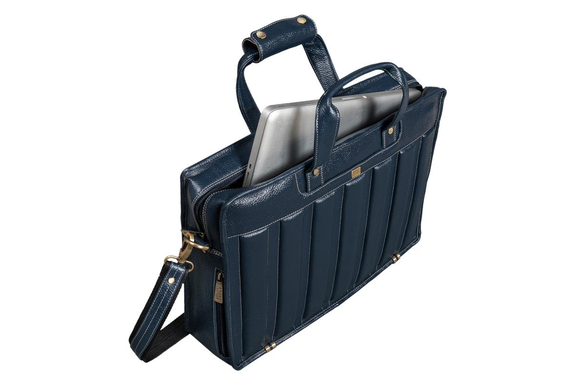 Genuine Leather Laptop Bag for Men - Office Bag, Brown - Fits Up to 14/15.6/16 Inch Laptop/MacBook - Laptop Messenger Bag/Side Shoulder Bag with Adjustable Strap - 1 Year Warranty