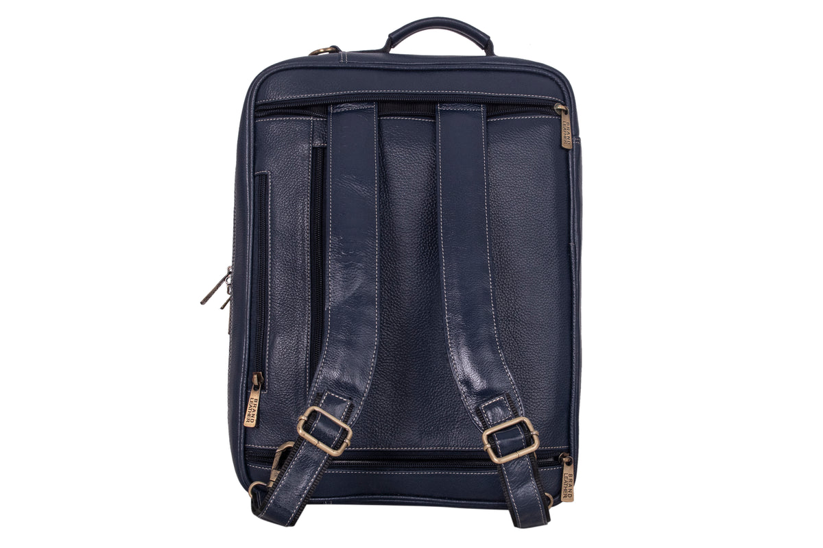 Genuine Leather Convertible Backpack 16 Inch Laptop Messenger Bag Multi-Functional Business Briefcase for Men & Women