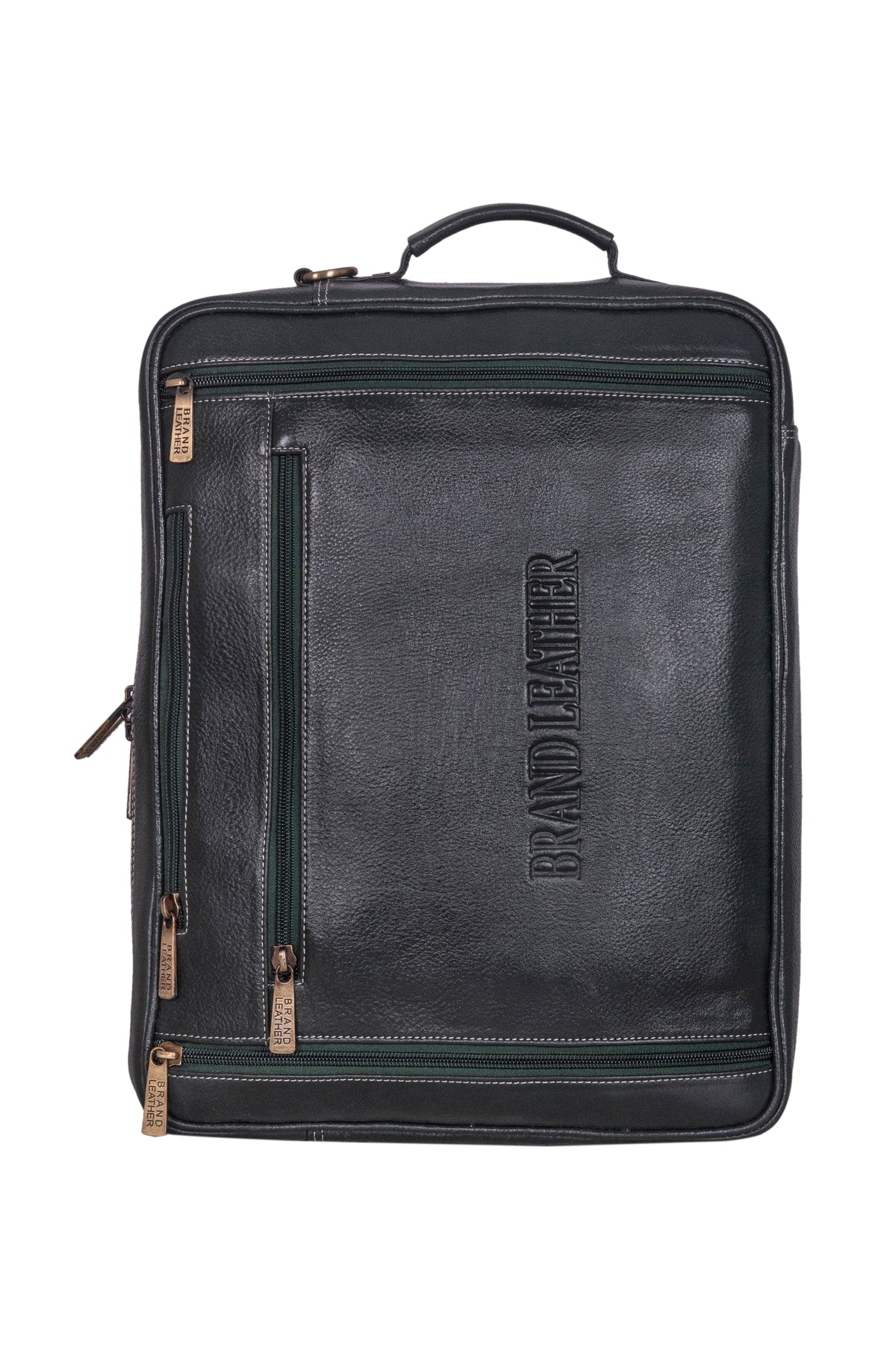 Genuine Leather Convertible Backpack 16 Inch Laptop Messenger Bag Multi-Functional Business Briefcase for Men & Women