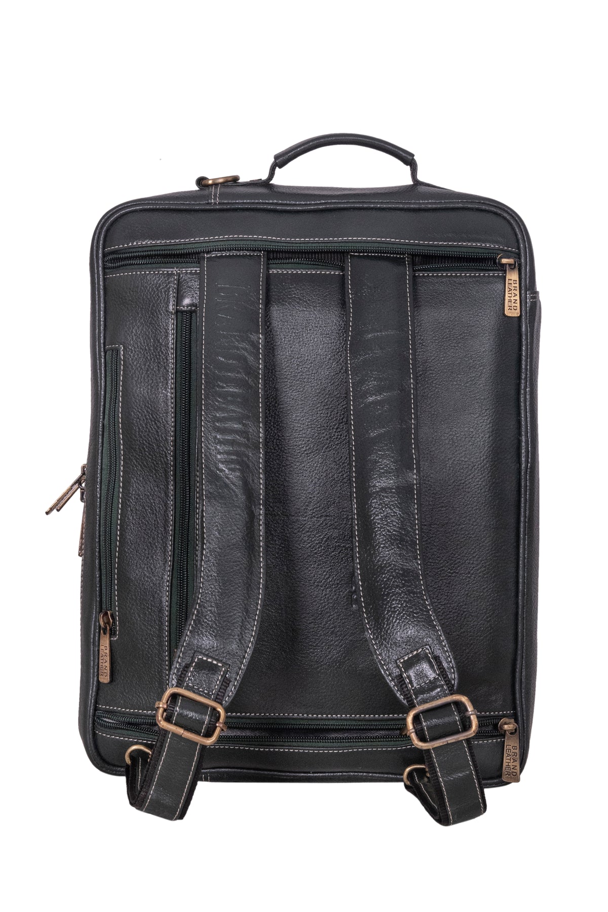 Genuine Leather Convertible Backpack 16 Inch Laptop Messenger Bag Multi-Functional Business Briefcase for Men & Women