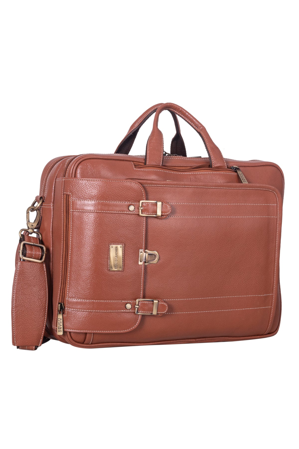 Genuine Leather Convertible Backpack 16 Inch Laptop Messenger Bag Multi-Functional Business Briefcase for Men & Women