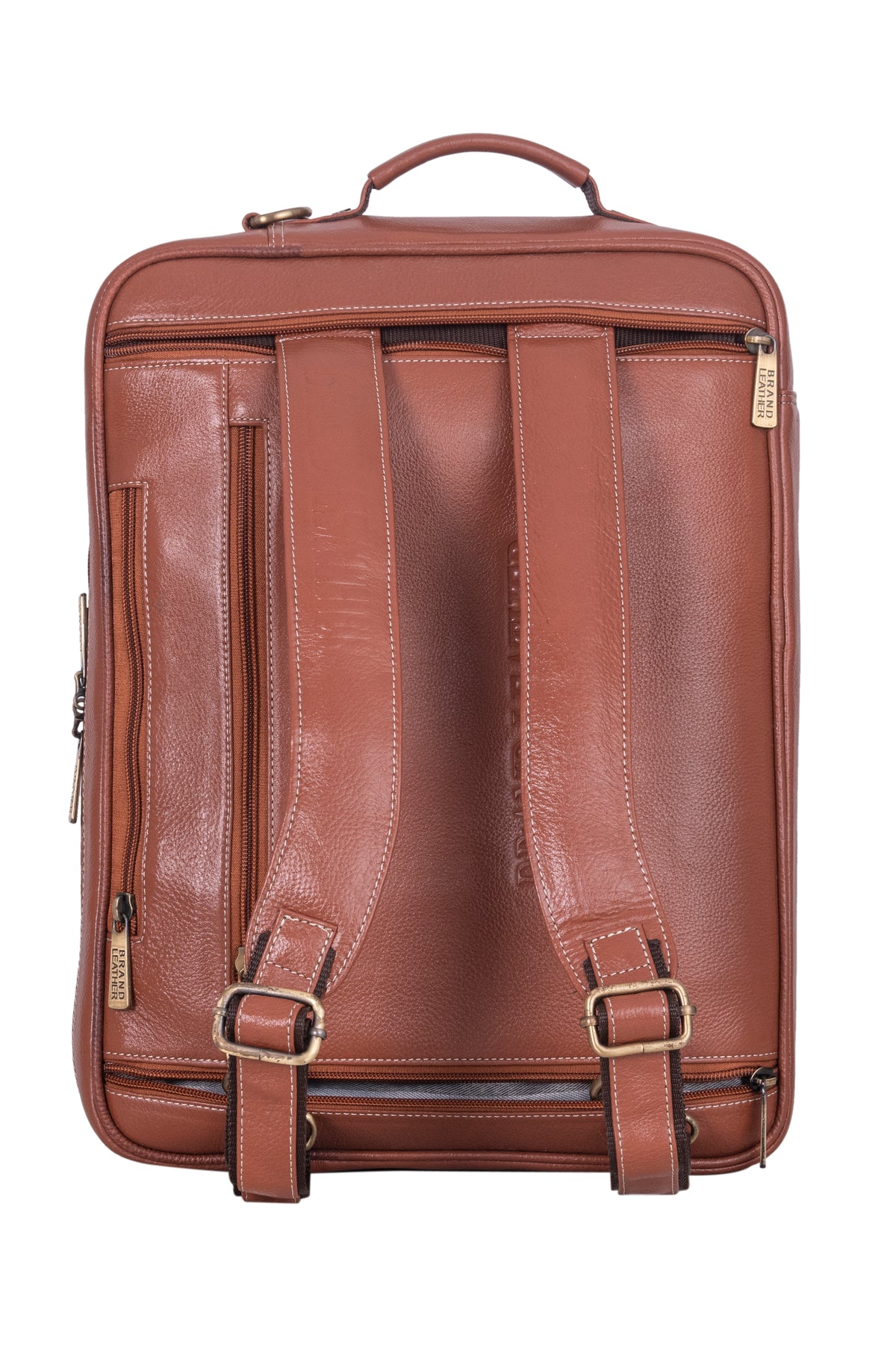 Genuine Leather Convertible Backpack 16 Inch Laptop Messenger Bag Multi-Functional Business Briefcase for Men & Women