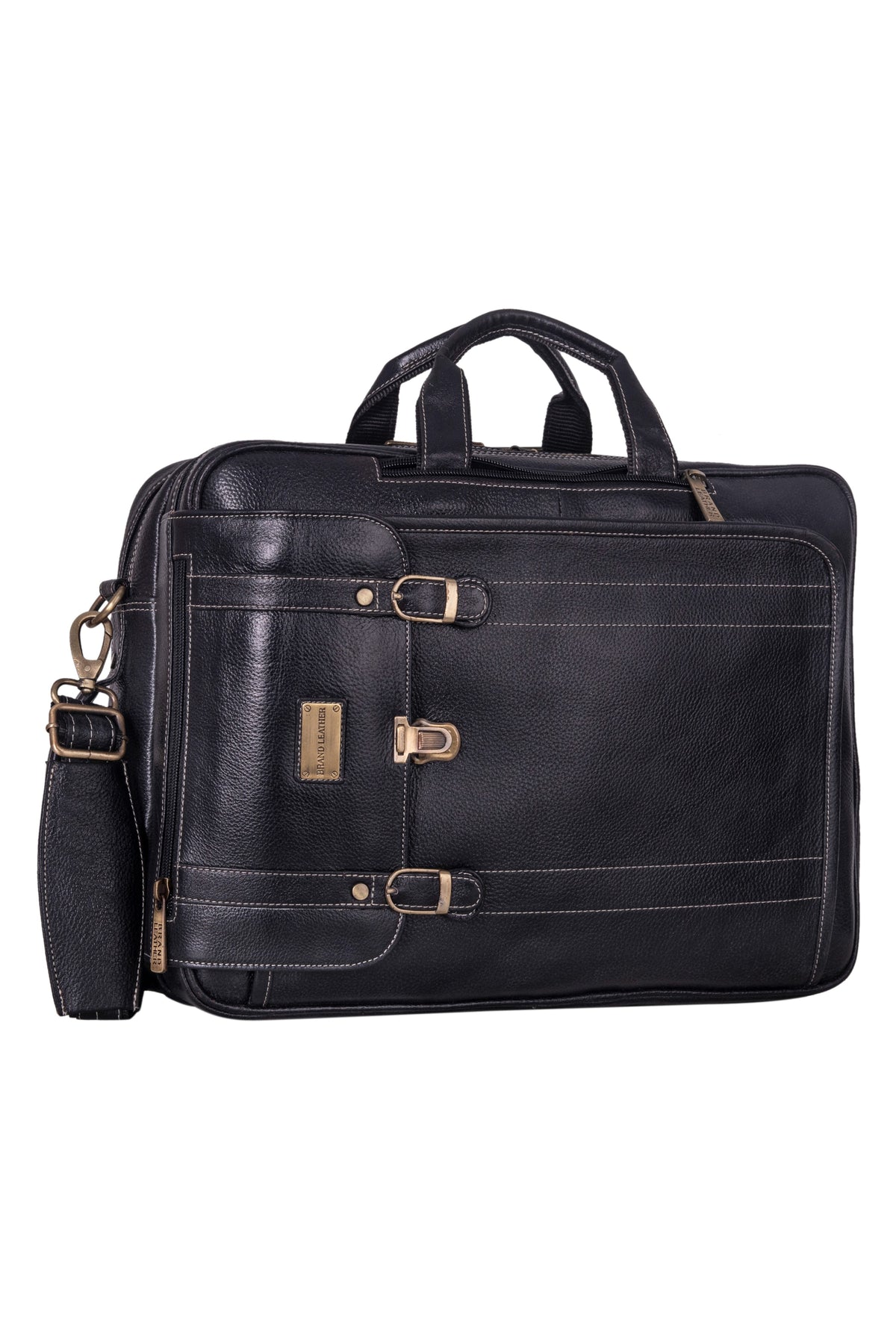 Genuine Leather Convertible Backpack 16 Inch Laptop Messenger Bag Multi-Functional Business Briefcase for Men & Women