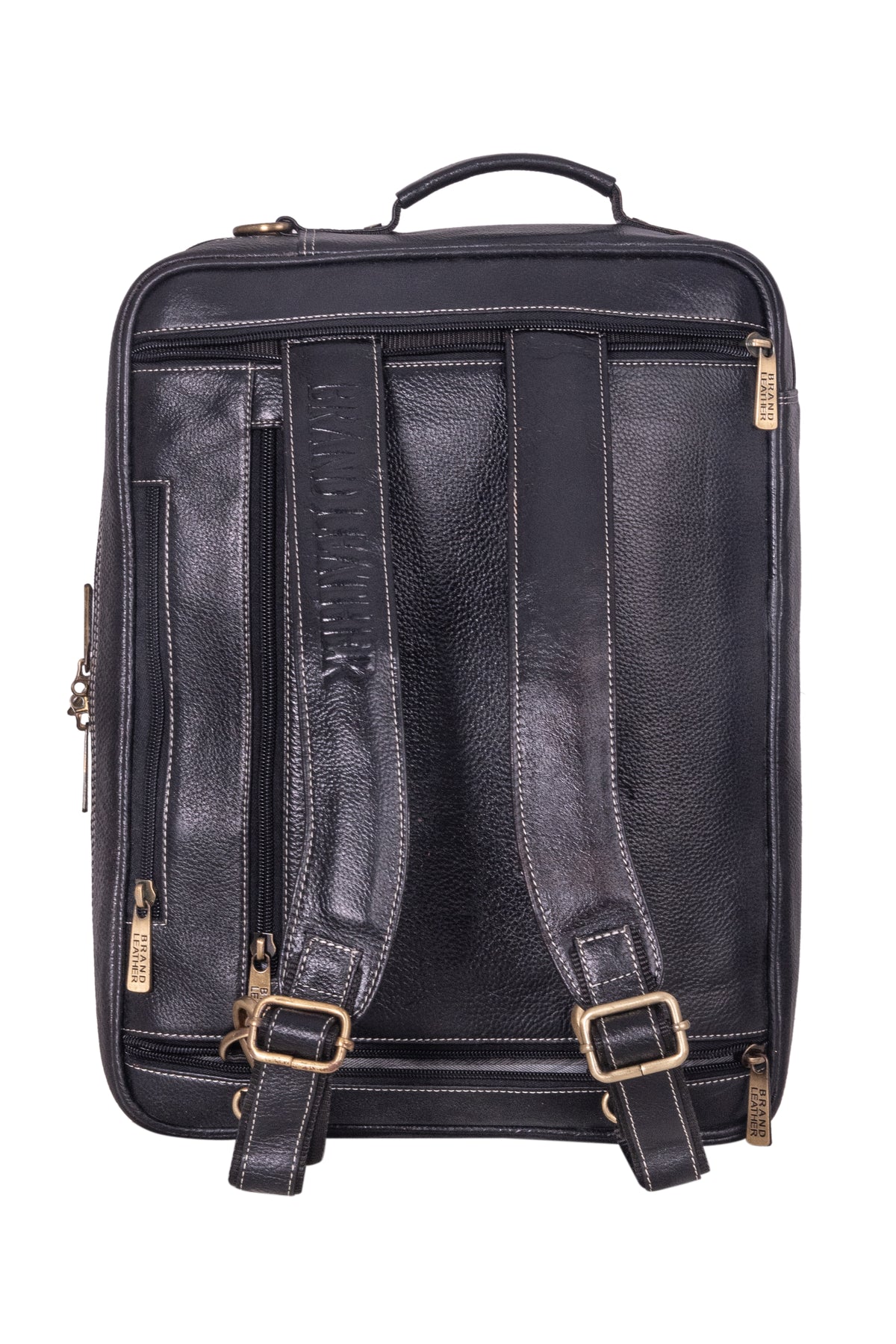 Genuine Leather Convertible Backpack 16 Inch Laptop Messenger Bag Multi-Functional Business Briefcase for Men & Women