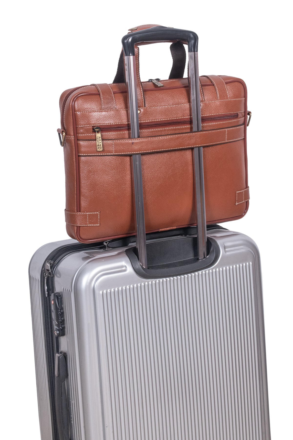 Laptop Bag for Men - Genuine Leather Messenger Bag for Office - Fits up to 16 Inch Laptop -Brown Shoulder Bag with Multiple Compartments - Executive Leather Bag for Work and Travel