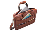 Laptop Bag for Men - Genuine Leather Messenger Bag for Office - Fits up to 16 Inch Laptop -Brown Shoulder Bag with Multiple Compartments - Executive Leather Bag for Work and Travel