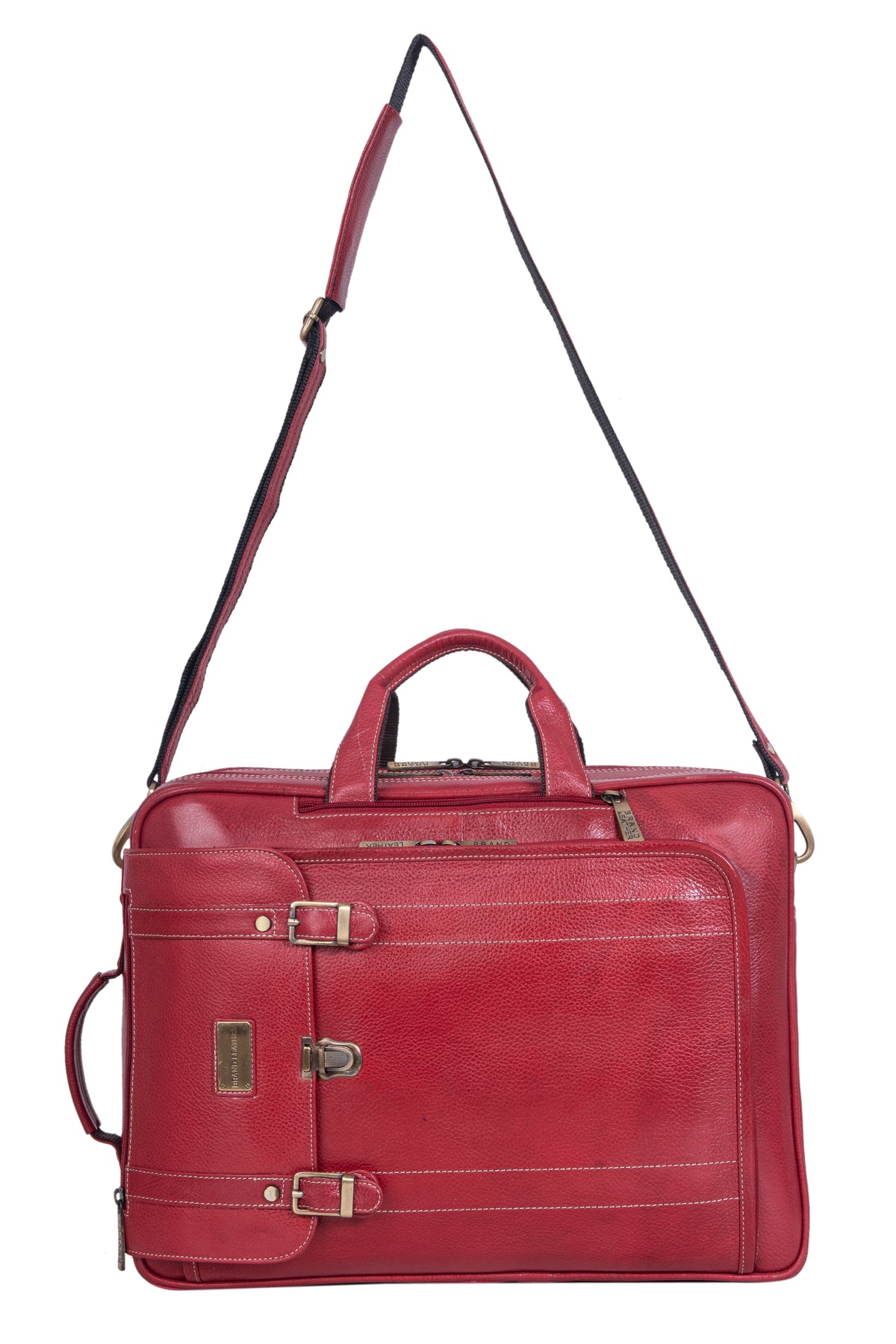 Genuine Leather Convertible Backpack 16 Inch Laptop Messenger Bag Multi-Functional Business Briefcase for Men & Women