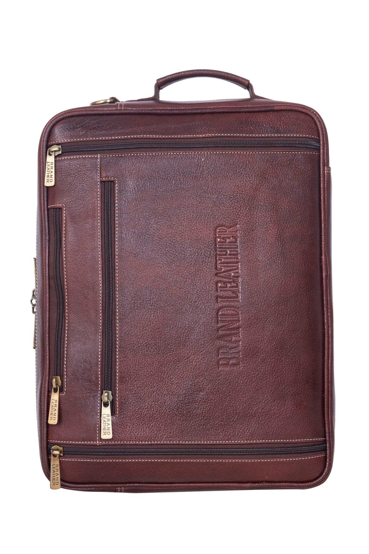 Genuine Leather Convertible Backpack 16 Inch Laptop Messenger Bag Multi-Functional Business Briefcase for Men & Women