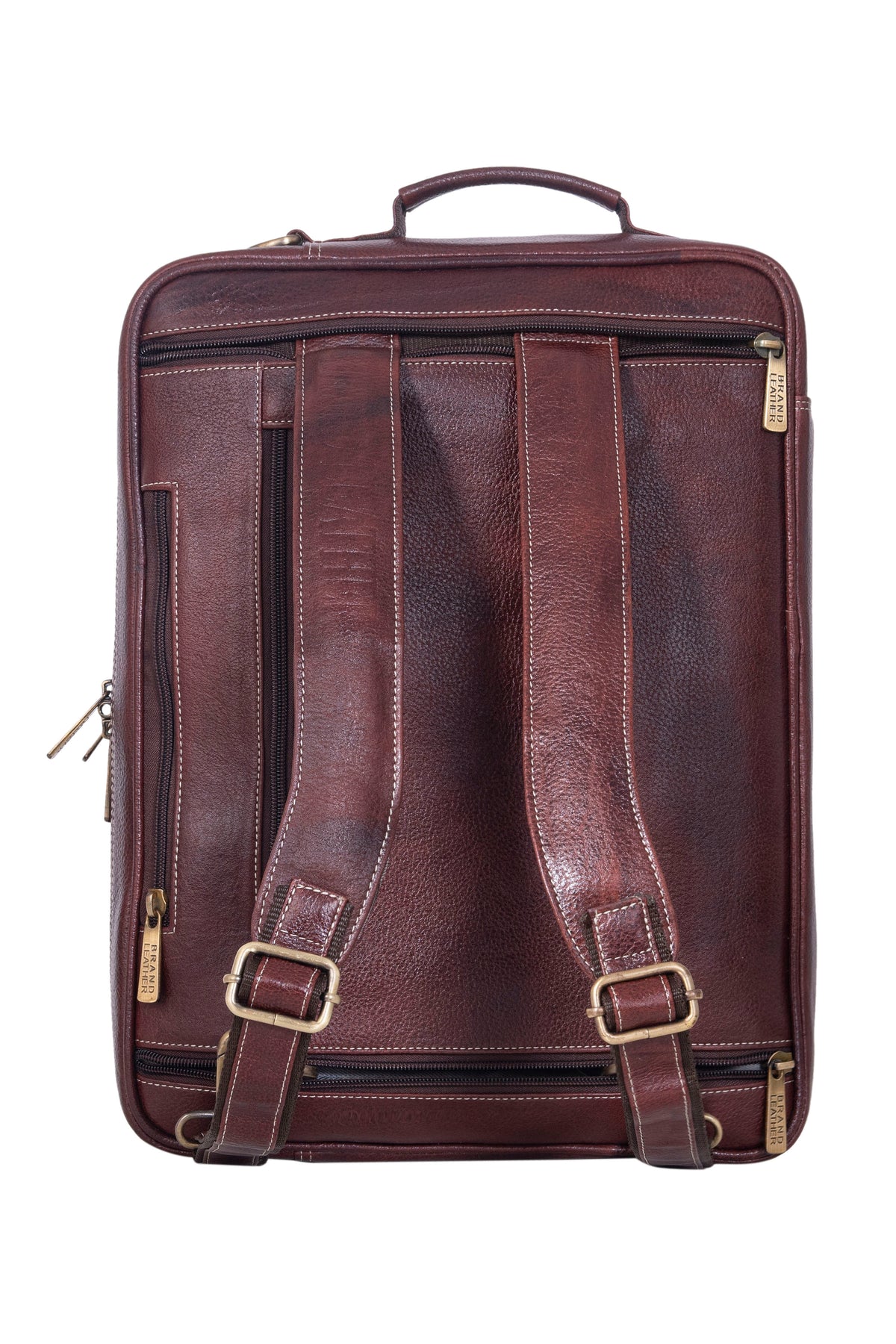 Genuine Leather Convertible Backpack 16 Inch Laptop Messenger Bag Multi-Functional Business Briefcase for Men & Women