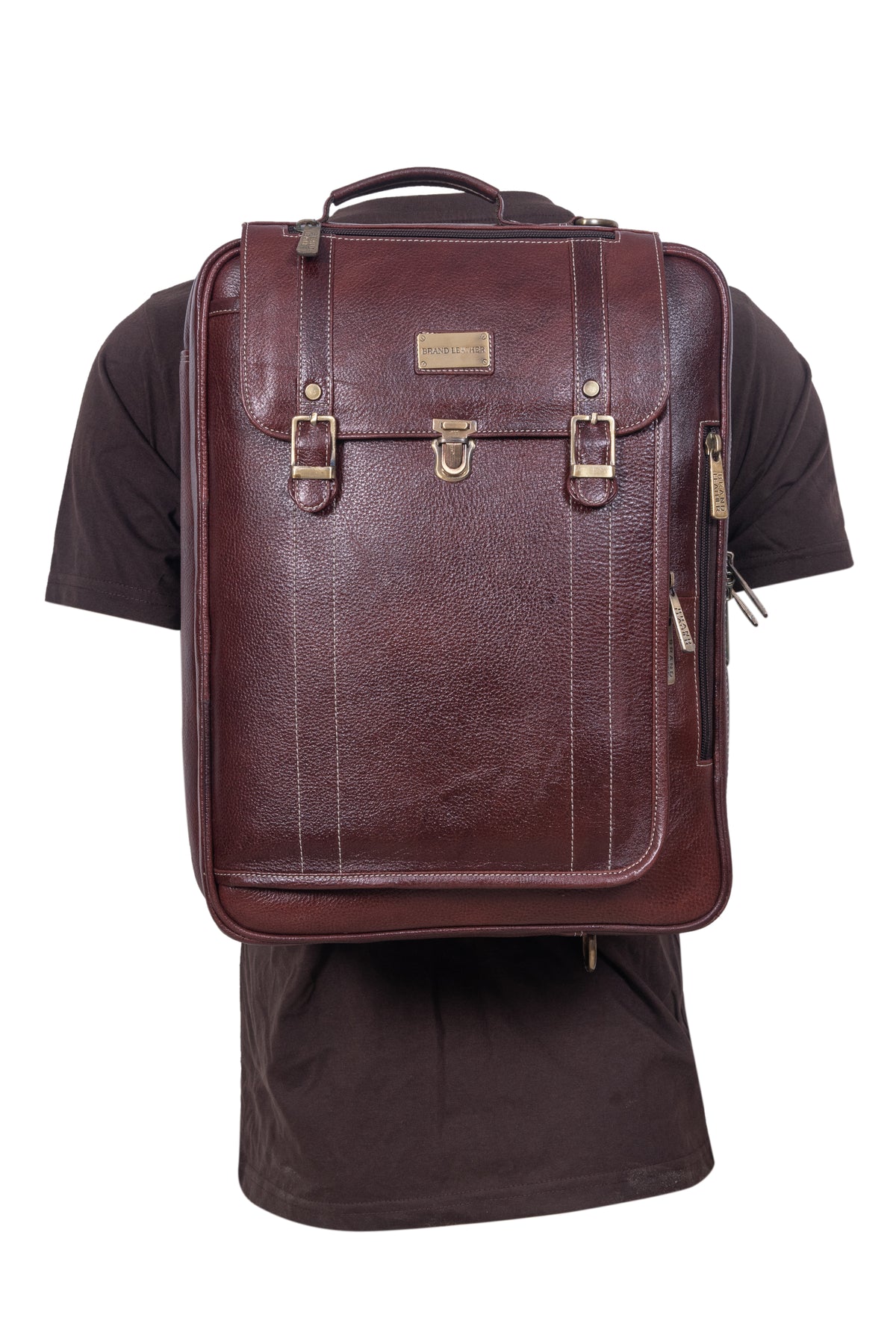 Genuine Leather Convertible Backpack 16 Inch Laptop Messenger Bag Multi-Functional Business Briefcase for Men & Women