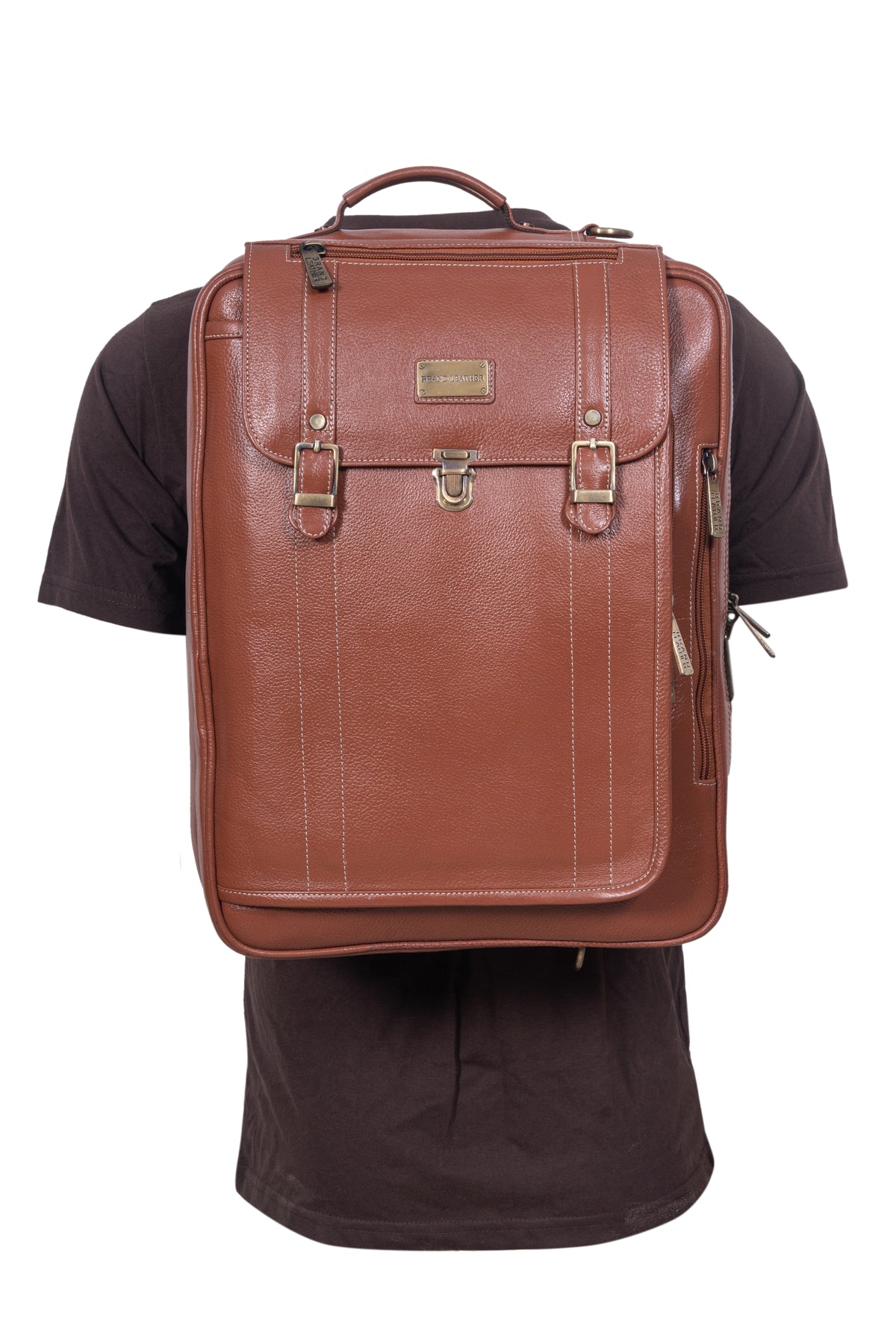 Genuine Leather Convertible Backpack 16 Inch Laptop Messenger Bag Multi-Functional Business Briefcase for Men & Women