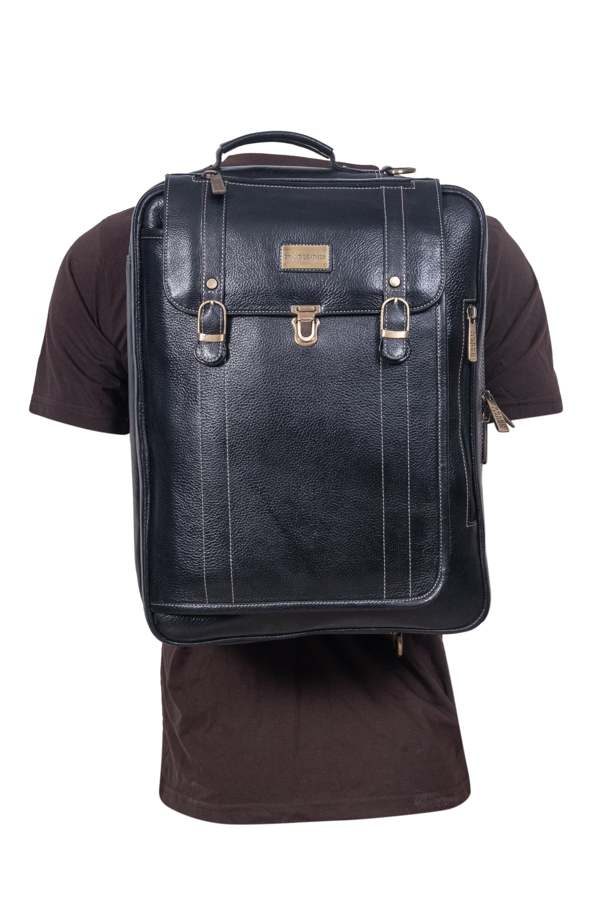 Genuine Leather Convertible Backpack 16 Inch Laptop Messenger Bag Multi-Functional Business Briefcase for Men & Women