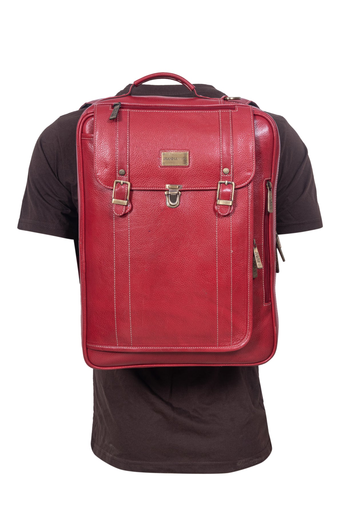 Genuine Leather Convertible Backpack 16 Inch Laptop Messenger Bag Multi-Functional Business Briefcase for Men & Women