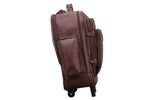 BRAND LEATHER Rolling Backpack Wheeled Laptop Backpack for Travel, Trolley Luggage Suitcase Compact Business Bag Student Laptop Bag for Men Women