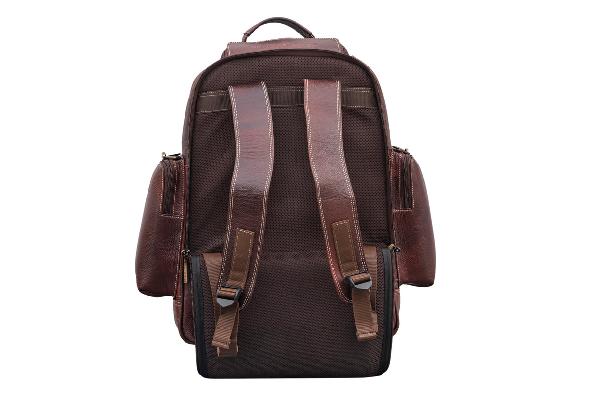 BRAND LEATHER Rolling Backpack Wheeled Laptop Backpack for Travel, Trolley Luggage Suitcase Compact Business Bag Student Laptop Bag for Men Women
