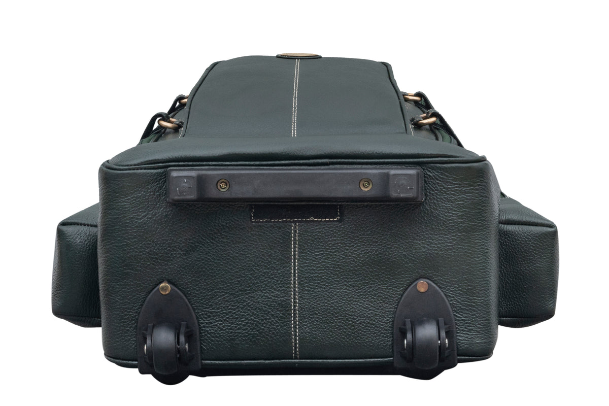 BRAND LEATHER Rolling Backpack Wheeled Laptop Backpack for Travel, Trolley Luggage Suitcase Compact Business Bag Student Laptop Bag for Men Women
