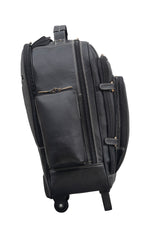 BRAND LEATHER Rolling Backpack Wheeled Laptop Backpack for Travel, Trolley Luggage Suitcase Compact Business Bag Student Laptop Bag for Men Women