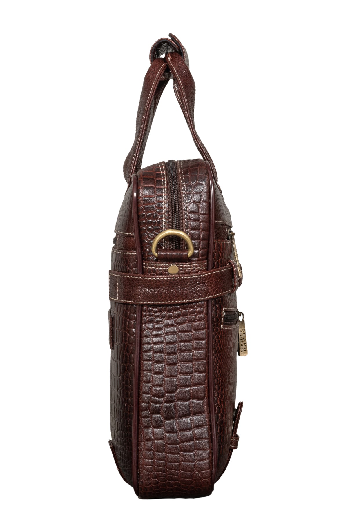 BRAND LEATHER Laptop Bag for Men - Genuine Leather Messenger Bag for Office - Fits up to 16 Inch Laptop -Brown Shoulder Bag with Multiple Compartments - Executive Leather Bag for Work and Travel