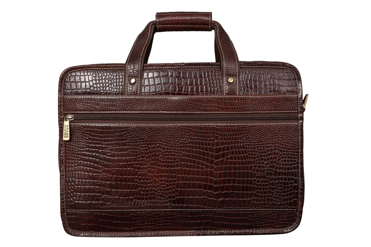 Genuine Leather 16 Inch Full Expandable Laptop Messenger Bag