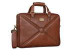 BRAND LEATHER Laptop Bag for Men - Genuine Leather Messenger Bag for Office - Fits up to 16 Inch Laptop -Brown Shoulder Bag with Multiple Compartments - Executive Leather Bag for Work and Travel