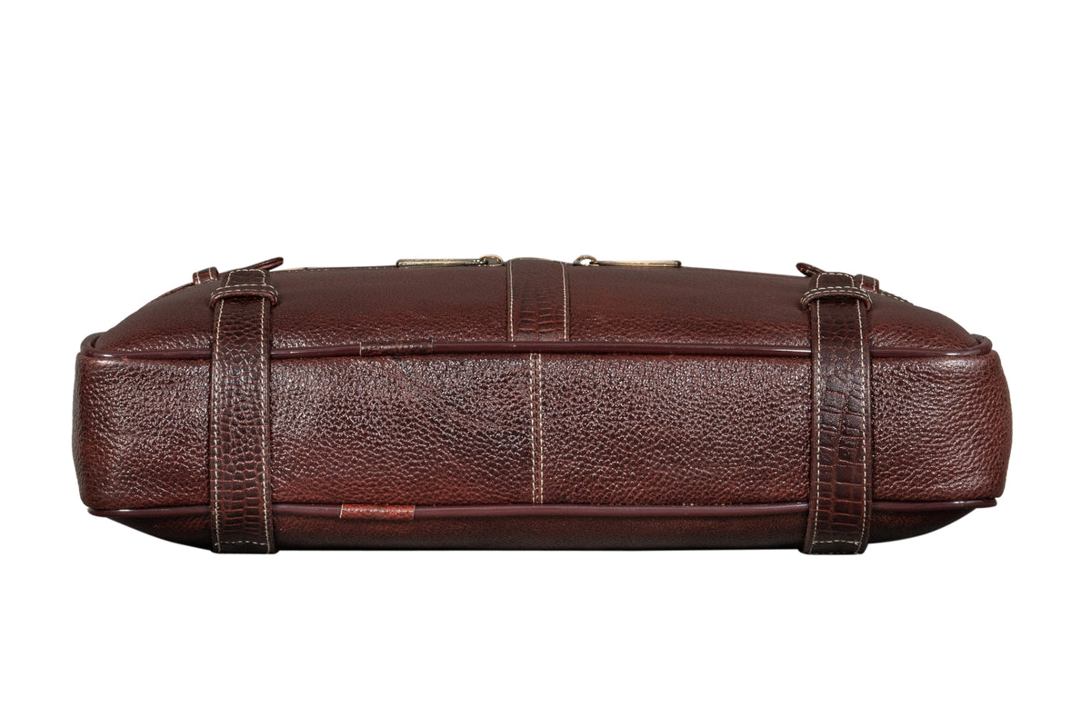 BRAND LEATHER Laptop Bag for Men - Genuine Leather Messenger Bag for Office - Fits up to 16 Inch Laptop -Brown Shoulder Bag with Multiple Compartments - Executive Leather Bag for Work and Travel