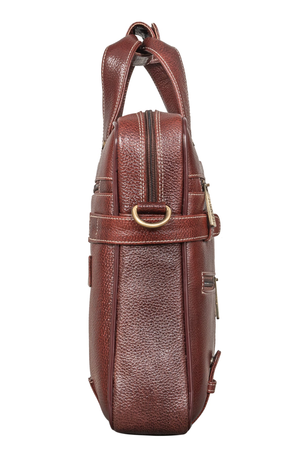 BRAND LEATHER Laptop Bag for Men - Genuine Leather Messenger Bag for Office - Fits up to 16 Inch Laptop -Brown Shoulder Bag with Multiple Compartments - Executive Leather Bag for Work and Travel