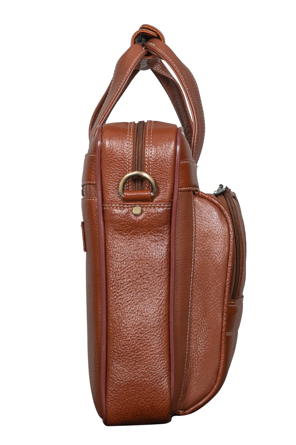 BRAND LEATHER Genuine Leather Laptop Bag for Men - Office Bag, Brown - Fits Up to 14/15.6/16 Inch Laptop/MacBook - Laptop Messenger Bag/Side Shoulder Bag with Adjustable Strap - 1 Year Warranty