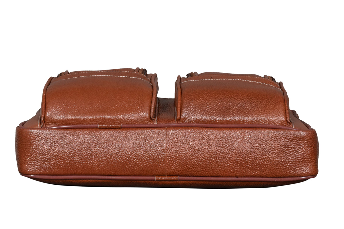 BRAND LEATHER Genuine Leather Laptop Bag for Men - Office Bag, Brown - Fits Up to 14/15.6/16 Inch Laptop/MacBook - Laptop Messenger Bag/Side Shoulder Bag with Adjustable Strap - 1 Year Warranty