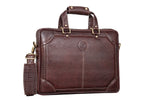 BRAND LEATHER Laptop Bag for Men - Genuine Leather Messenger Bag for Office - Fits up to 16 Inch Laptop -Brown Shoulder Bag with Multiple Compartments - Executive Leather Bag for Work and Travel